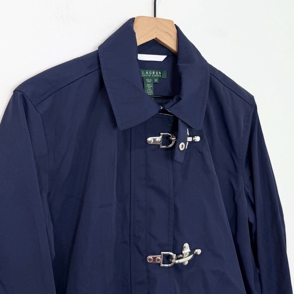 Vtg RALPH LAUREN Navy Blue Short Fireman Clasp Hook Nautical Nylon Jacket Sz 3x - Picture 3 of 13